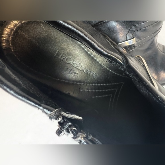 Liz Claiborne Flex black Leather side zip Ankle Booties women’s size 6 boots - Picture 4 of 10